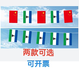 5米8号中国莱索托国旗串旗挂旗吊旗装饰小旗子莱索托小国旗