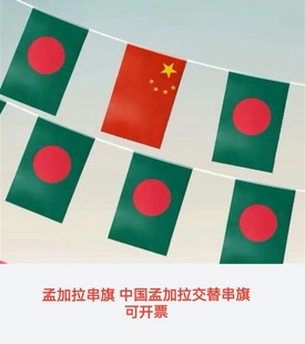 5米8号中国孟加拉国旗串旗挂旗吊旗装饰孟加拉国小国旗小旗子