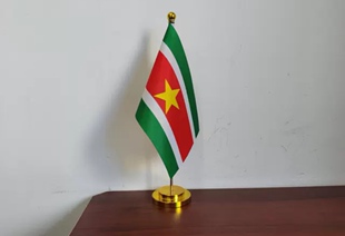 苏里南国旗摆件可开票办公桌旗桌面台面办公室小旗子苏里南小国旗