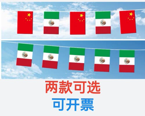 7米8米7号8号中国墨西哥国旗串旗墨西哥装饰挂旗吊旗小旗子小国旗