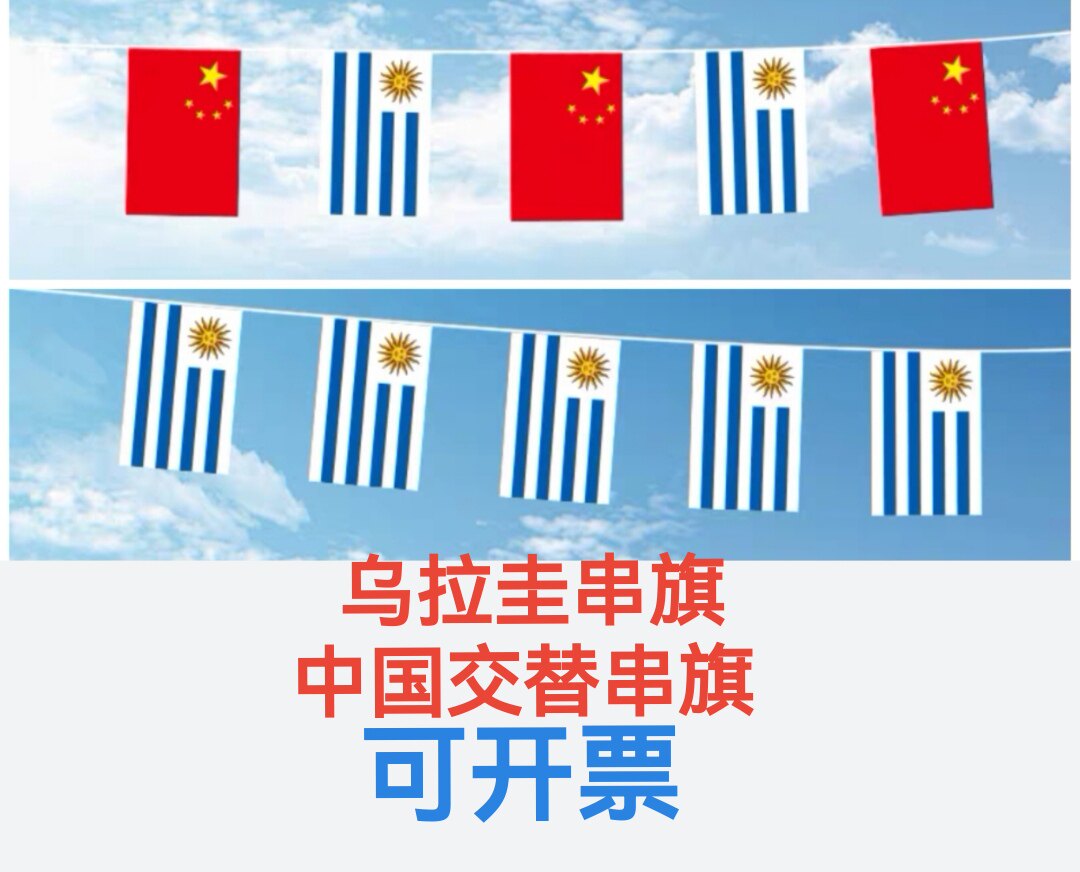 5米8号中国乌拉圭国旗串旗挂旗吊旗装饰小旗子乌拉圭小国旗