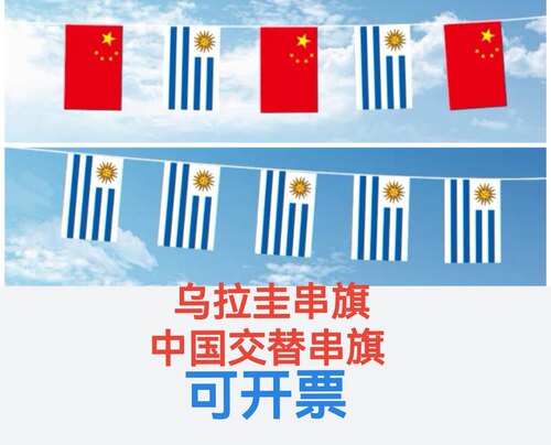 7米8号中国乌拉圭国旗串旗挂旗吊旗装饰小旗子乌拉圭小国旗