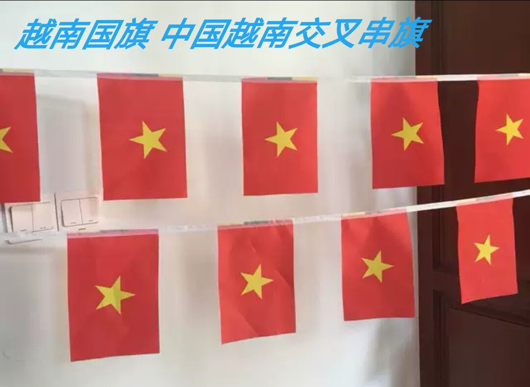 越南国旗可开票中国越南交叉串旗挂旗吊旗越南小旗子越南小国旗