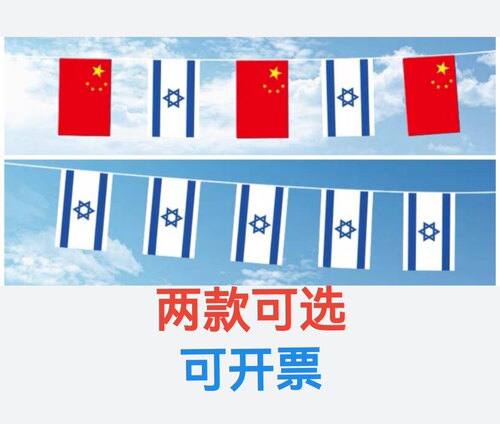 7米8号中国以色列国旗串旗挂旗吊旗装饰小旗子以色列小国旗