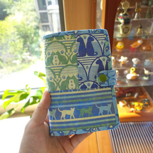 牧荑原创护照夹登机护照包便携旅行证件夹拼布 猫