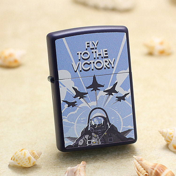 原装正品zippo打火机芝宝正版之宝 蓝漆蓝哑漆鹰击长空航空飞机