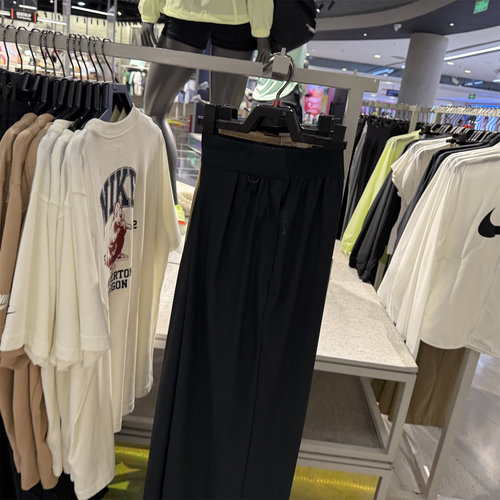 NIKE耐克女子25春夏新款梭织速干直筒宽松高腰长裤阔腿裤HQ0236