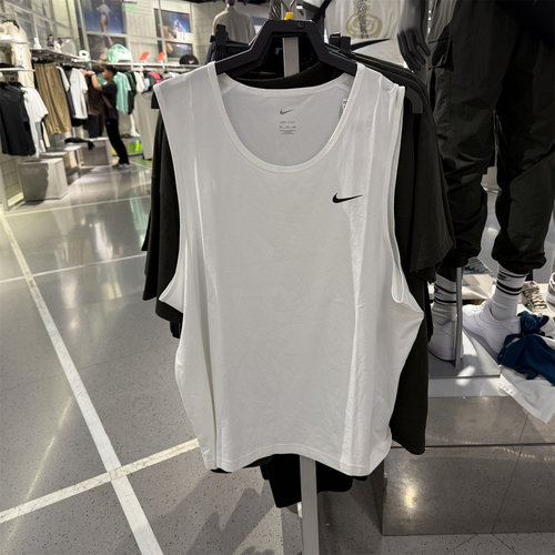 Nike 耐克男子简洁小勾基础梭织速干运动休闲无袖T恤 背心DV9842