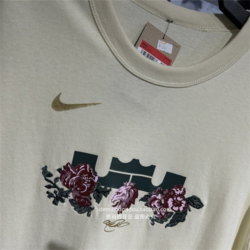 NIKE耐克男装2024夏季新款LeBron皇冠印花篮球短袖T恤 FZ8074-113