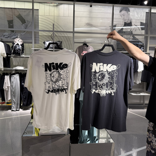 NIKE耐克篮球短袖男夏季新款印花宽松圆领透气户外运动T恤IF0371