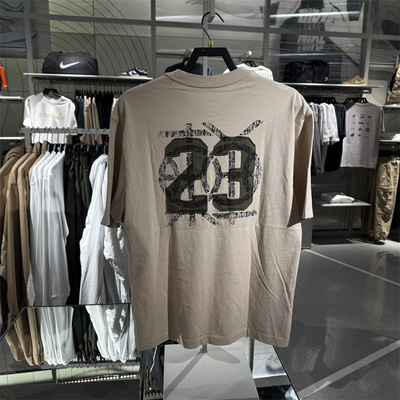 Nike耐克Jordan飞人男子下站东单速干T恤复古图案印花短袖 HV1257