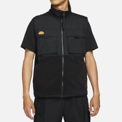 Nike Jordan LOGO工装多口袋拼接抓绒保暖休闲马甲DC9662-010-333
