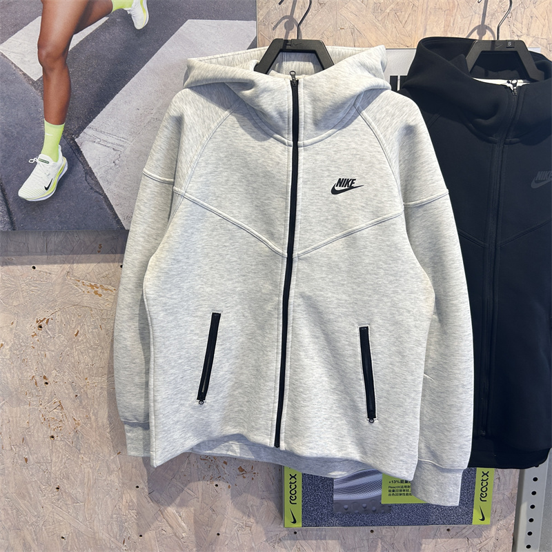 正品NIKE耐克运动套装女秋季训练跑步针织连帽夹克外套FB8339-013