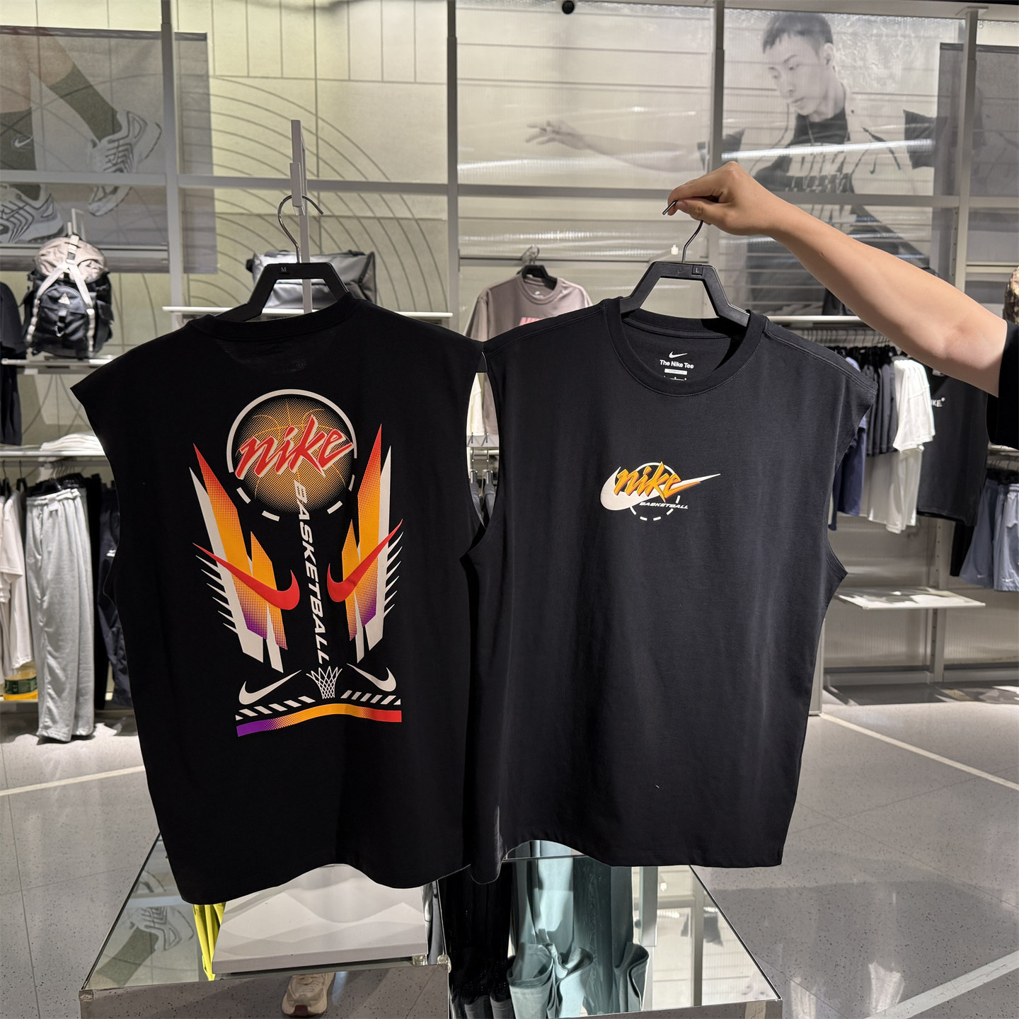 正品NIKE耐克男子时尚印花透气篮球运动训练背心T恤 IB4329-010