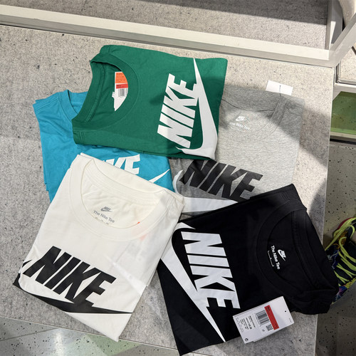 耐克短袖T恤男女高考学生中考纯棉对勾班服圆领透气半袖 AR5005