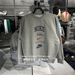 010 Nike 卫衣FN2611 男多logo加绒保暖圆领休闲套头衫 365 耐克