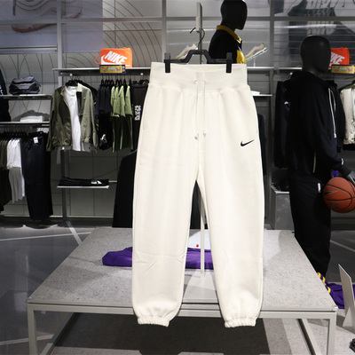 nike耐克女裤2024秋冬季加绒运动休闲宽松收口针织长裤 DQ5888