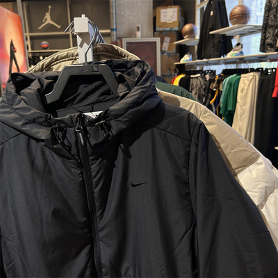 NIKE耐克男子薄款连帽运动休闲百搭棉服FB7545-010