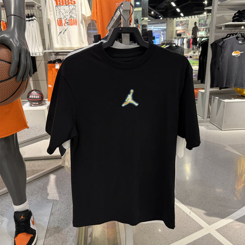 耐克JORDAN男装2025夏季篮球印花透气运动纯棉短袖T恤IF0620-010