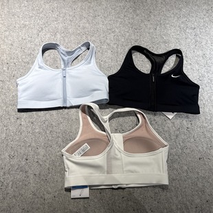 正品代购NIKE耐克女子前拉链易穿脱BRA训练跑步健身内衣 FN2732