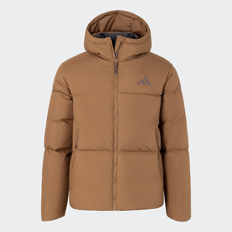 Adidas 阿迪达斯 男款运动休闲宽松保暖连帽羽绒服 JV6187 JV6189