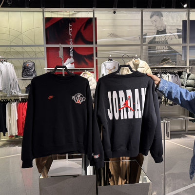 正品NIKE耐克JORDAN飞人新年款加绒保暖圆领男子卫衣套头衫IO9828