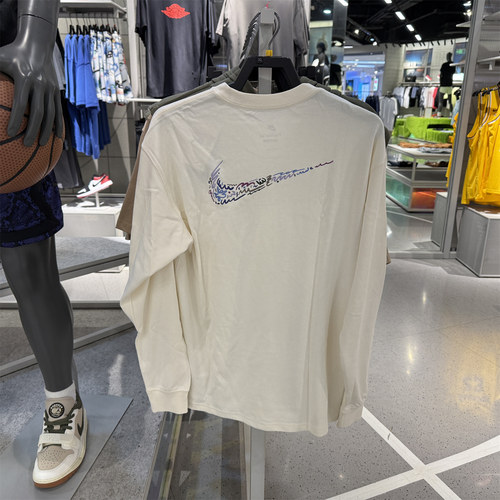 正品代购Nike耐克男子宽松休闲刺绣背标大勾针织衫T恤HQ8166-901