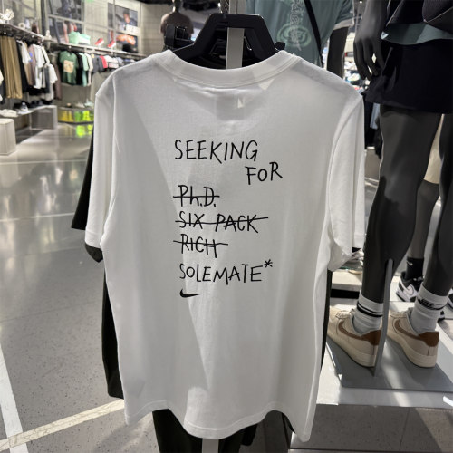 正品Nike耐克短袖女新款字母印花透气宽松运动T恤II0451-100