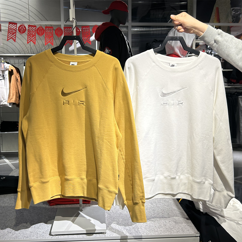 专柜正品NIKE耐克男休闲运动刺绣LOGO圆领套头衫卫衣外套 DV9830