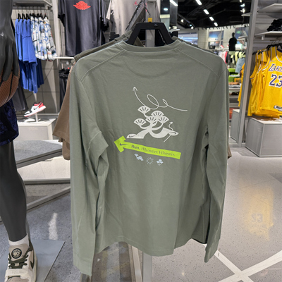 专柜正品NIKE耐克男卡通印花针织休闲套头长袖T恤上衣 HQ4736-370