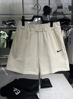 专柜正品Nike耐克女子夏宽松纯棉勾勾休闲运动针织短裤 DM6729