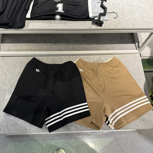 阿迪达斯三叶草短裤男夏季Adidas三条纹休闲宽松透气运动裤HN6594