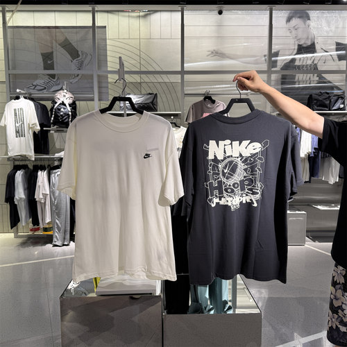 专柜正品耐克NIKE男休闲篮球系列运动背标印花圆领短袖T恤 IH2473