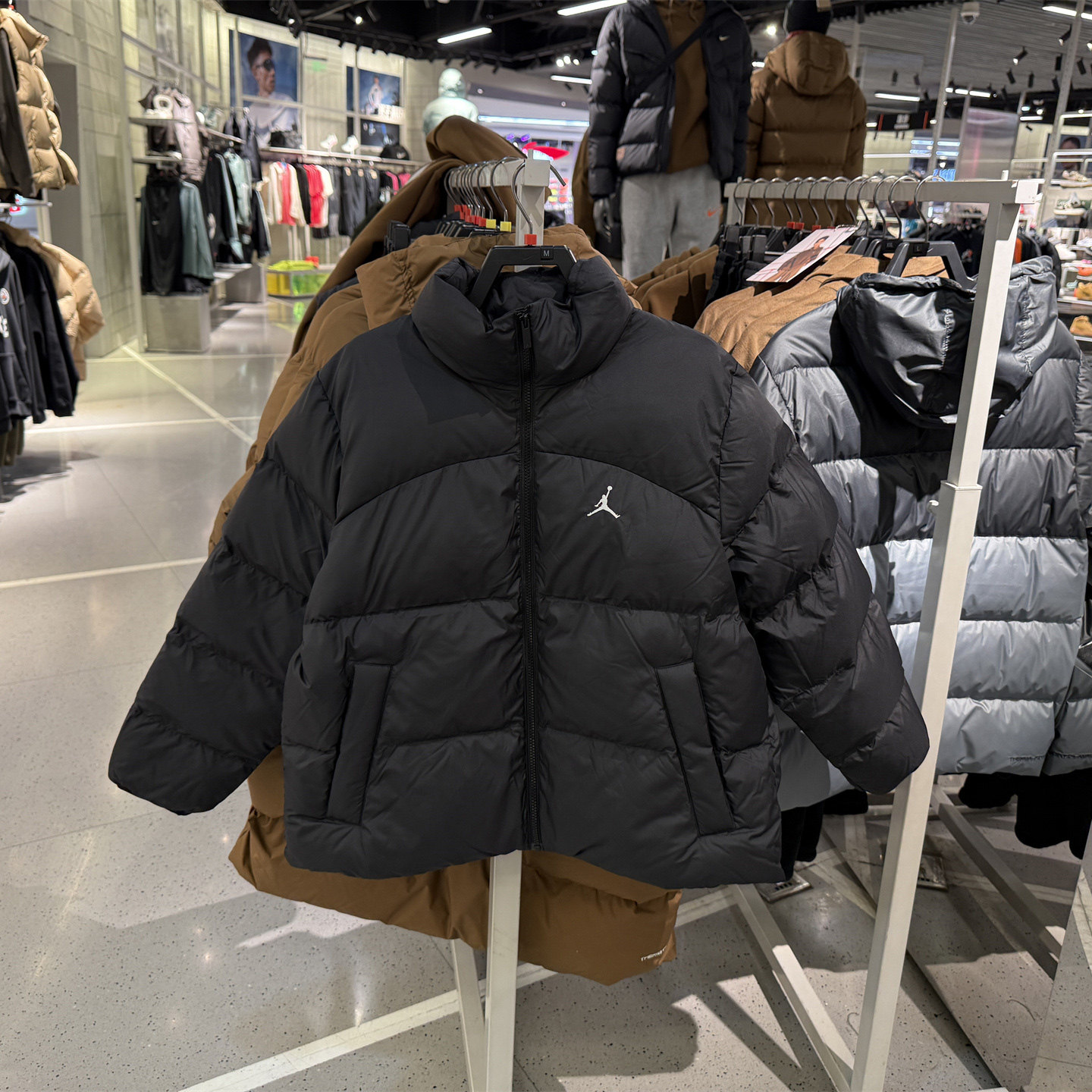 NIKE耐克JORDAN女子立领运动休闲冬季保暖夹克棉服FZ4528-203-010