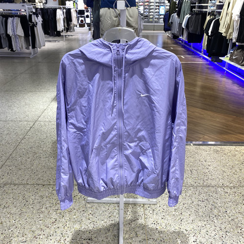正品Nike耐克梭织外套女夏新款宽松轻薄皮肤衣连帽运动夹克FV6299