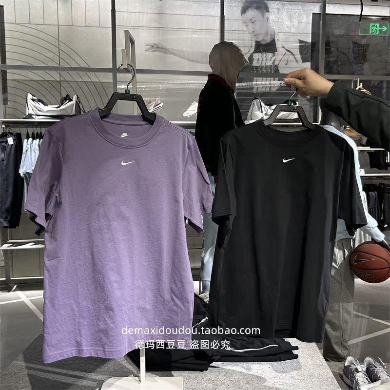Nike耐克短袖女夏季宽松休闲刺绣LOGO小标棉质圆领T恤FD4150
