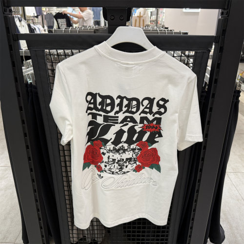 专柜正品Adidas三叶草26夏季男女运动玫瑰短袖T恤 KD0481