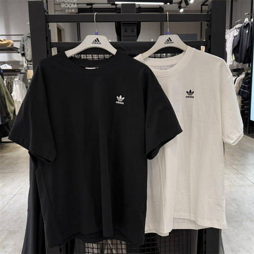 阿迪达斯三叶草男子简约棉质短袖宽松透气半袖T恤 JD0373 JD3049