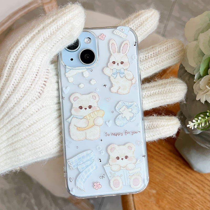 3件包邮适用于苹果冬天小熊小兔