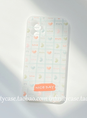 白色磨砂爱心适用iPhone15/17苹果12PROMAX透明16PLUS/14PRO手机壳13软