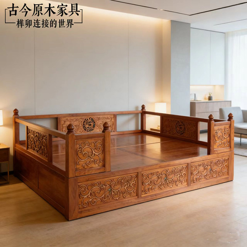 东南亚风格中式雕花体带沙发床