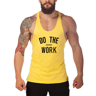 DO THE WORK肌肉男健身背心男运动训练深挖跑步健美吊带工字背心