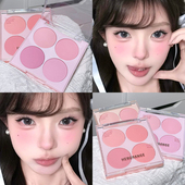 韩系淡颜嫩妹 哑光腮红盘多色膨胀色低饱和度自然裸妆元 气粉胭脂