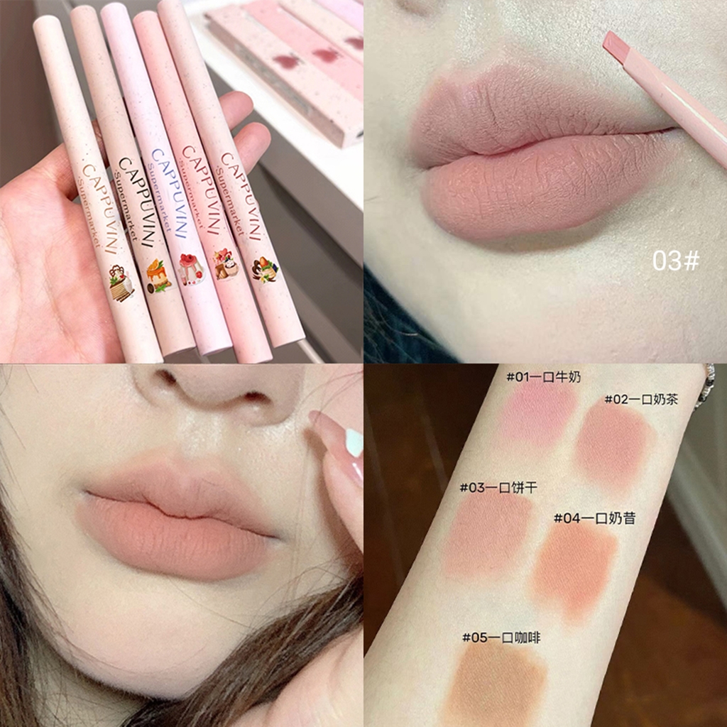 画出肉感嘟嘟唇~唇线笔裸色勾勒唇形防水 伪素颜纯欲口红学生平价