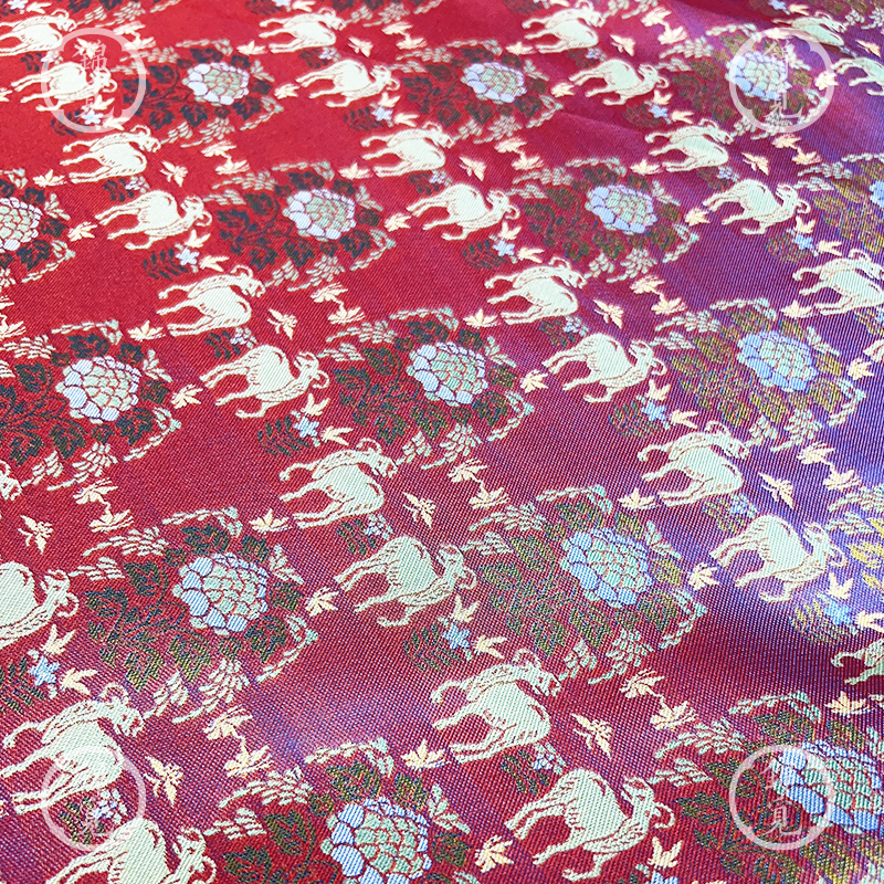 织金对羊纹提花汉服面料新中式连衣裙旗袍布料diy服装面料蜀锦,纺织面料/辅料/配套,汉服面料,淘宝优惠券,粉丝福利购,淘宝优惠卷