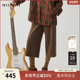 通勤风复古高腰百搭休闲裤 谜底七分直筒裤 女冬新品 244MK1508