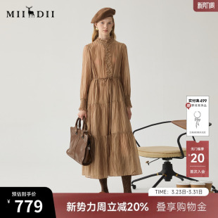 谜底冬复古优雅浪漫迪木尔风可露丽风大摆裙长裙244ML1600