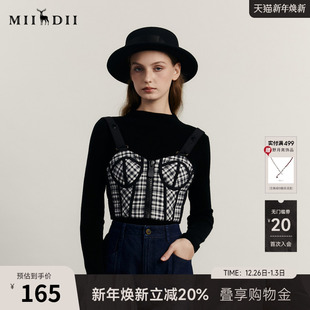 谜底羽绒背心女冬新款 设计感羽绒服234MY1588 复古特色胸衣式