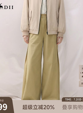 谜底阔腿裤长裤2026年春季新品造型感宽松褶裥休闲裤女265MK5008