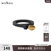 谜底牛皮革细腰带2025冬季 异形扣头复古百搭皮带女254MQ1956 新品